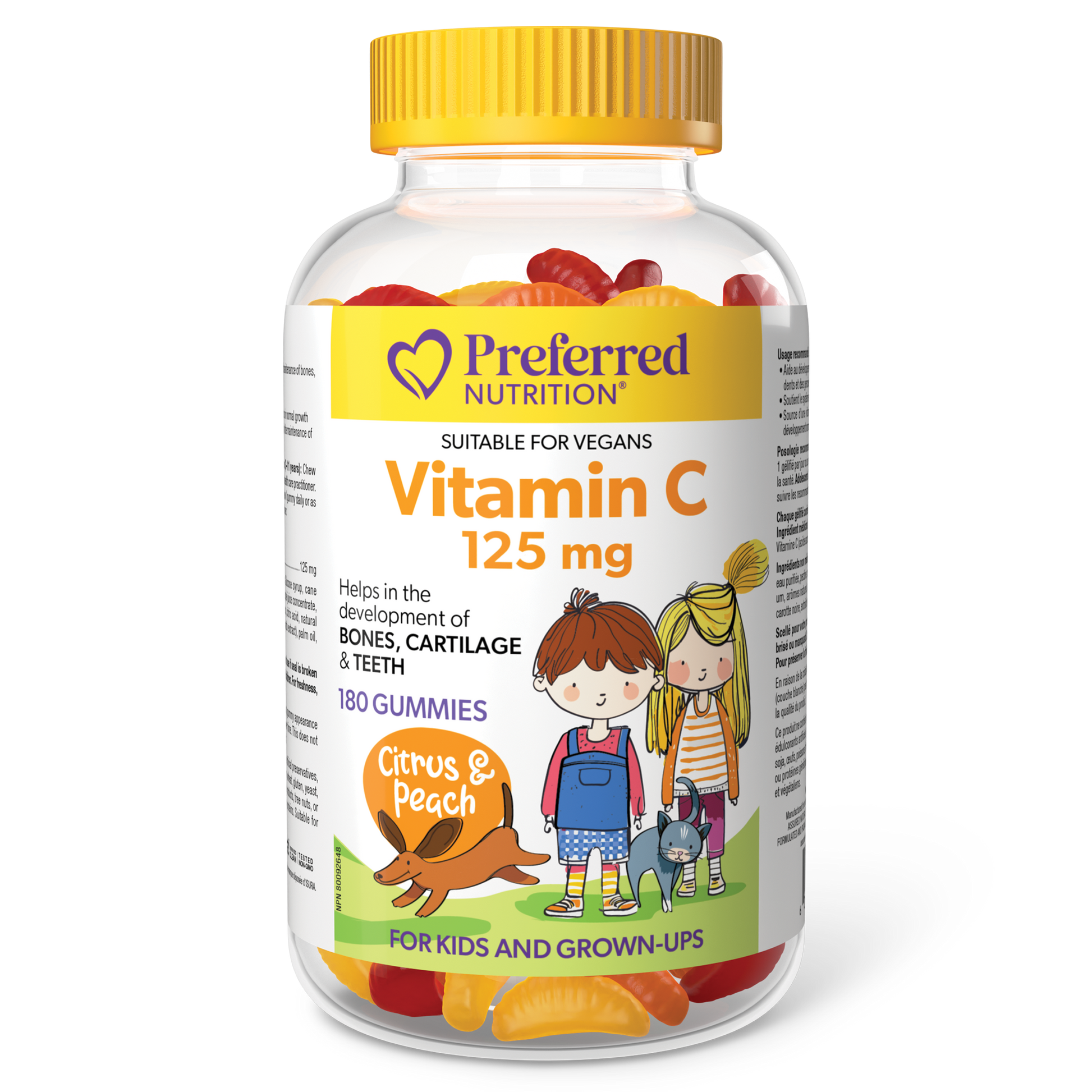 Preferred Nutrition® Vitamin C 125 mg 180 Gummies Citrus and peach