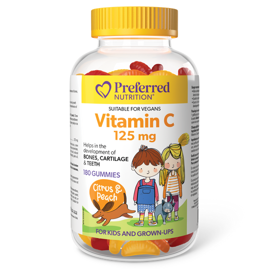 Preferred Nutrition® Vitamin C 125 mg 180 Gummies Citrus and peach