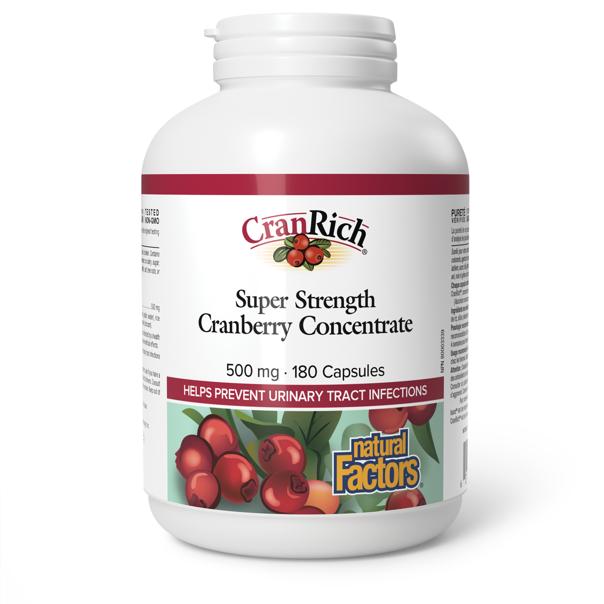 Natural Factors CranRich® Super Strength Cranberry Concentrate 500 mg 180 Capsules