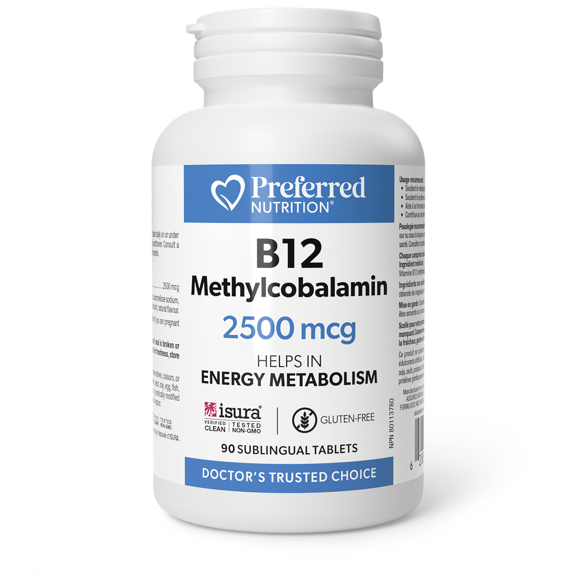 Preferred Nutrition® B12 Methylcobalamin 2500 mcg 90 Sublingual Tablets
