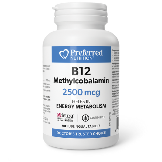 Preferred Nutrition® B12 Methylcobalamin 2500 mcg 90 Sublingual Tablets