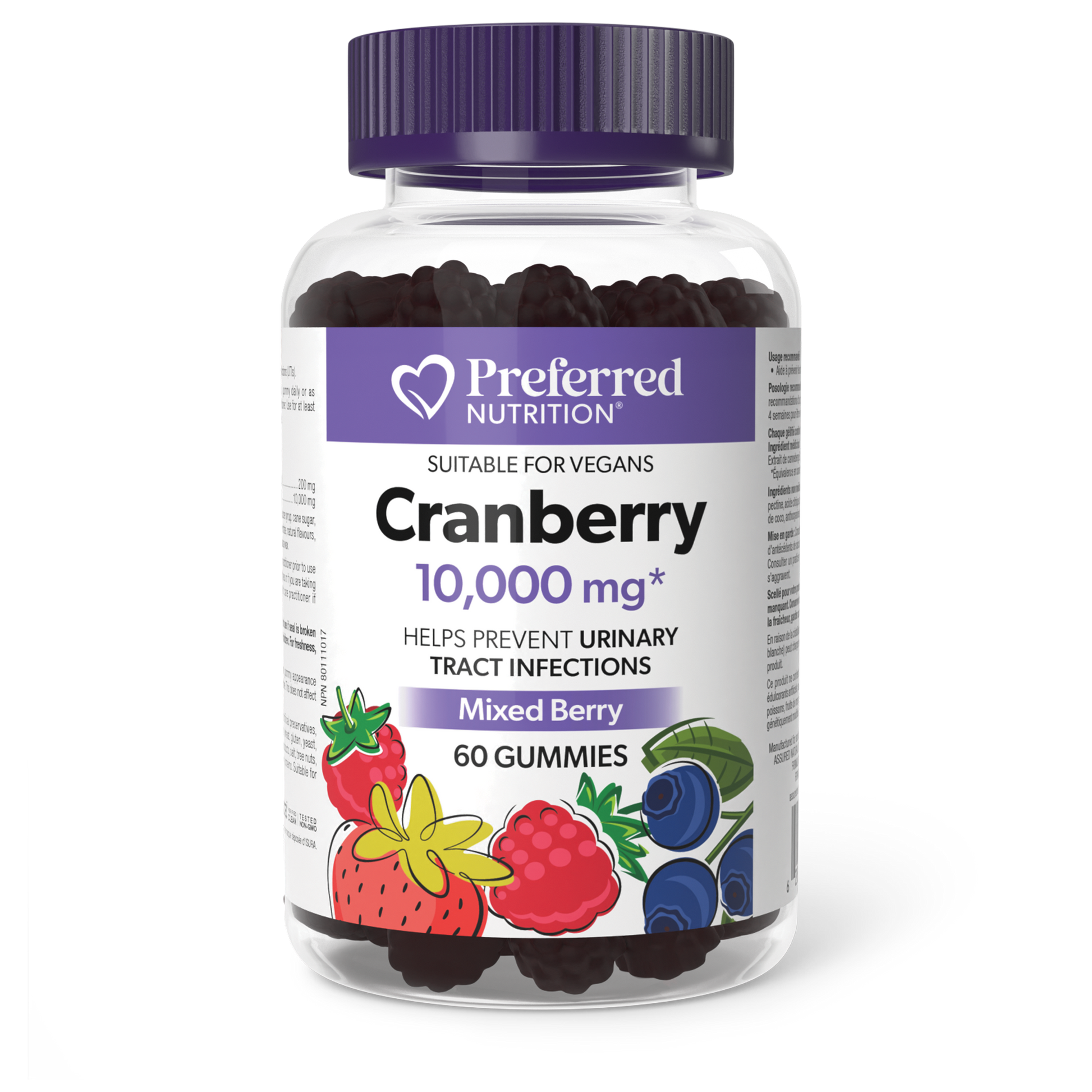 Preferred Nutrition® Cranberry 10000 mg 60 Gummies Mixed Berry