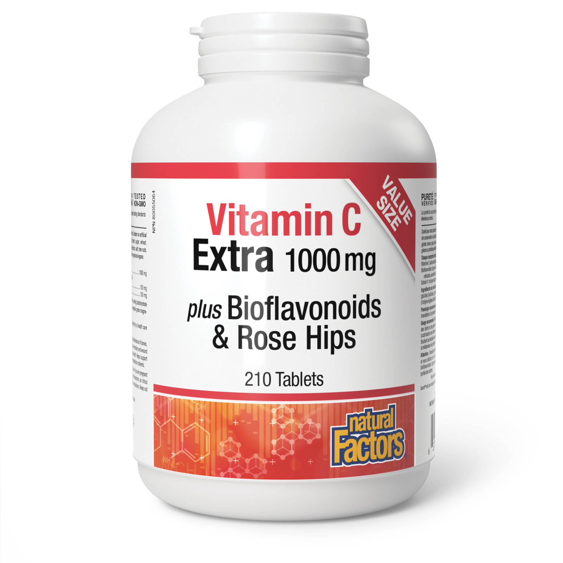 Natural Factors Vitamin C Extra Plus Bioflavonoids & Rose Hips 1000 mg 210 Tablets