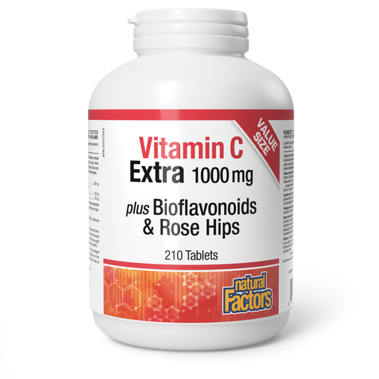 Natural Factors Vitamin C Extra Plus Bioflavonoids & Rose Hips 1000 mg 210 Tablets