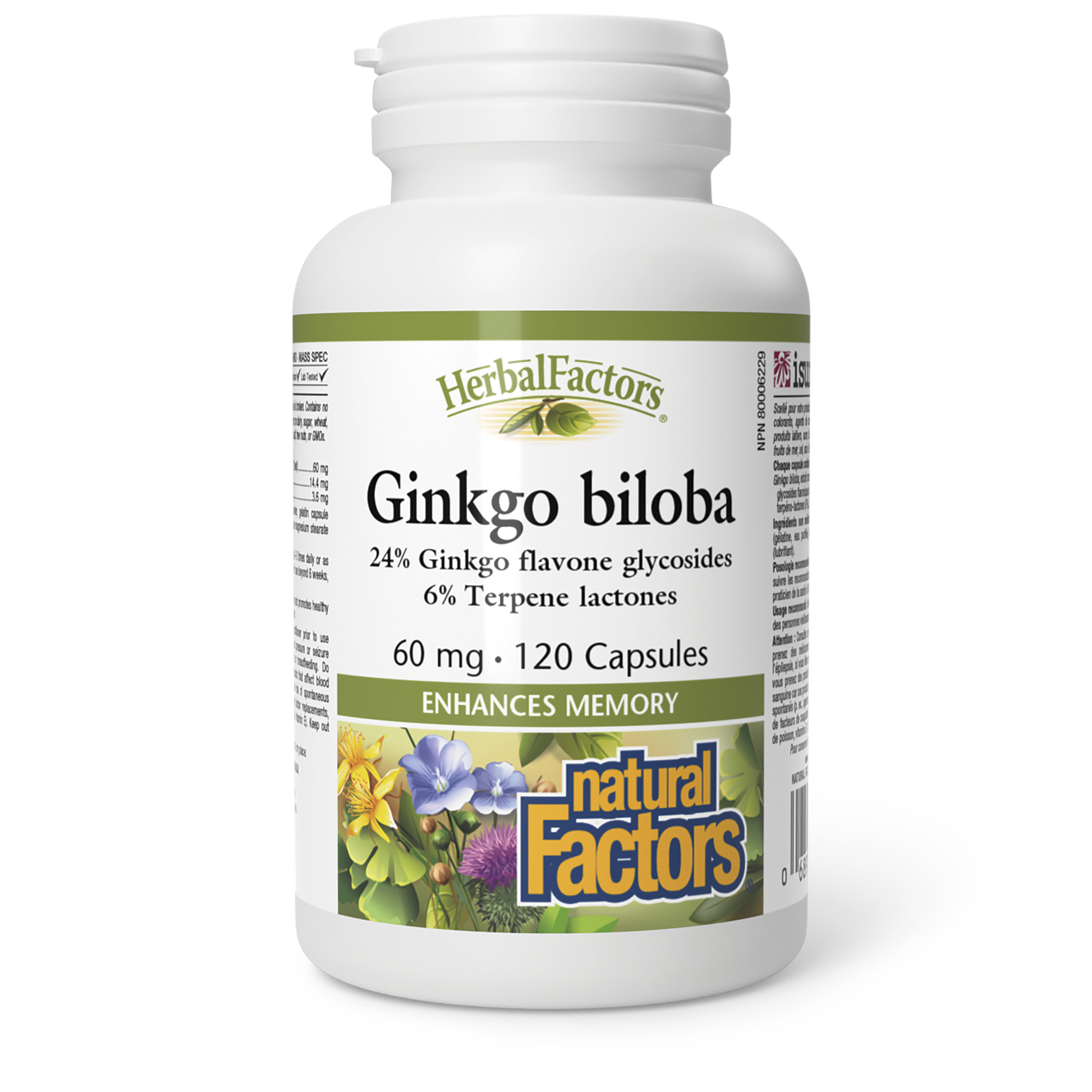 Natural Factors Ginkgo biloba 60 mg 120 Capsules