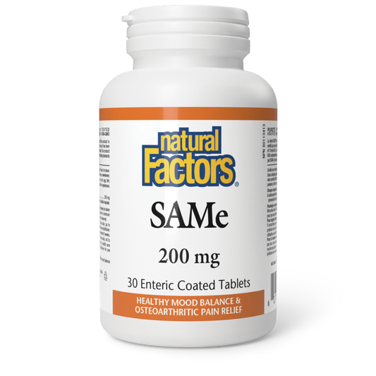 Natural Factors SAMe 200 mg 30 Enteric Coated Tablets