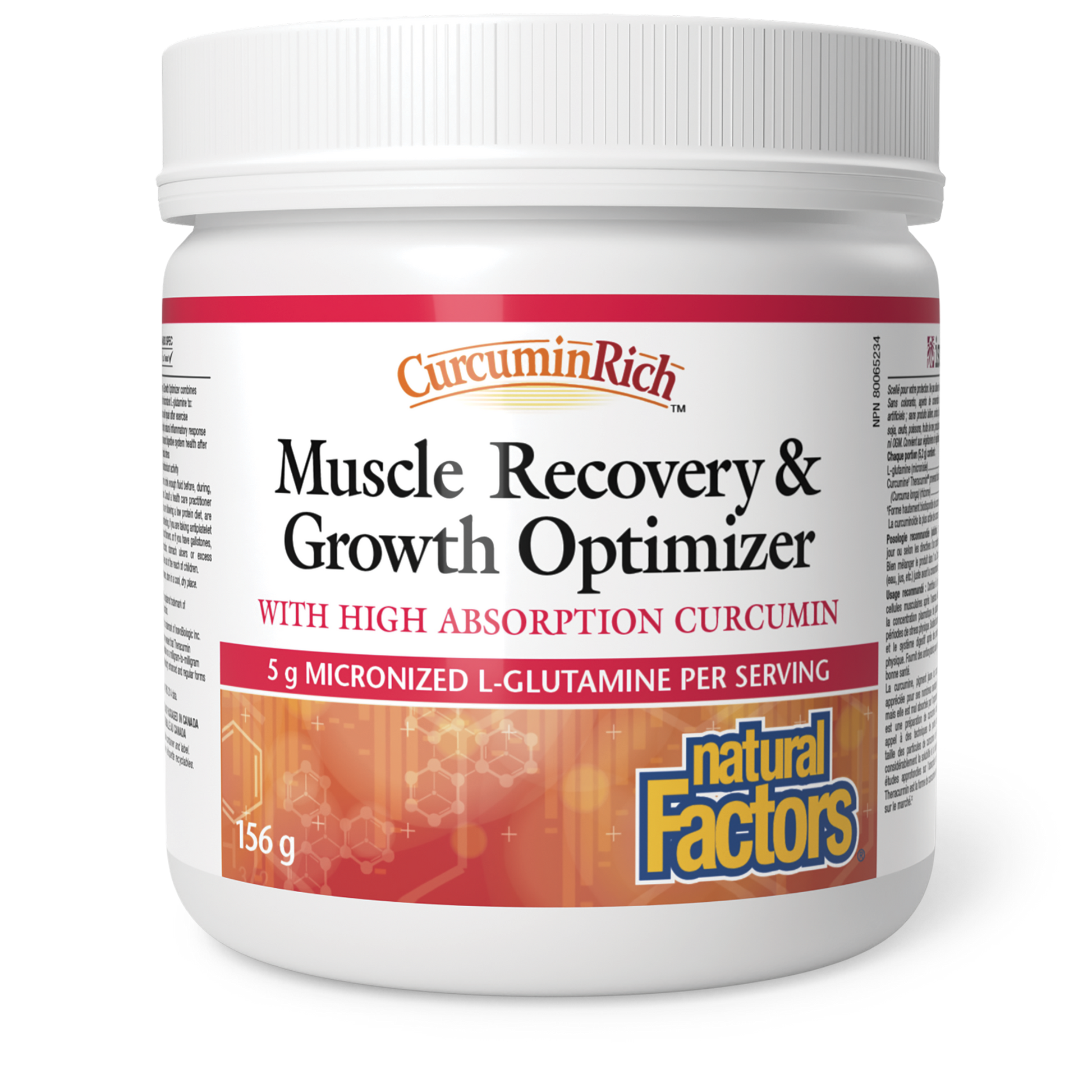 Natural Factors Muscle Recovery & Growth Optimizer With High Absorption Curcumin 156 g Powder
