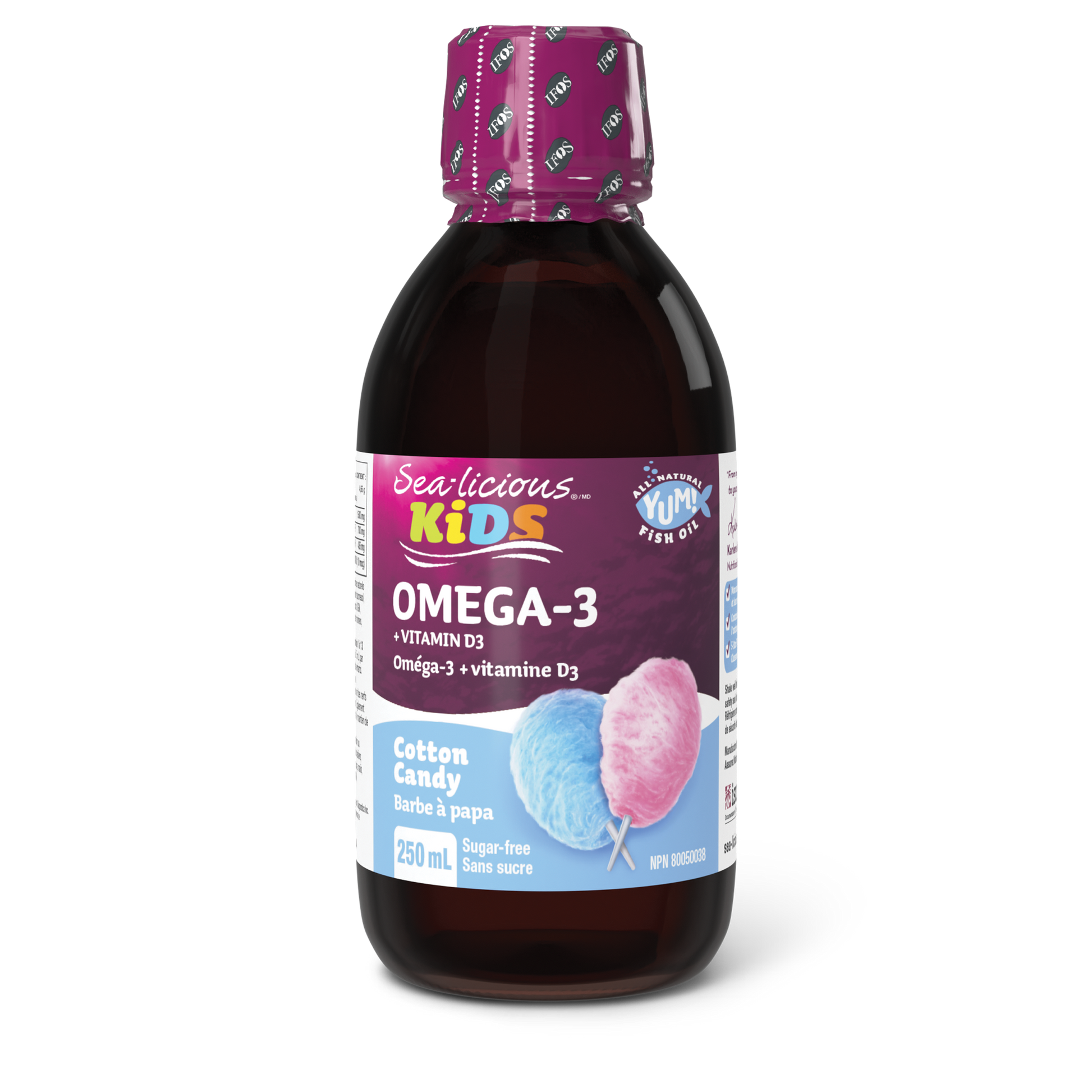 Sea-licious® Omega-3 + Vitamin D3 Kids 1136 mg 250 mL Liquid Cotton Candy