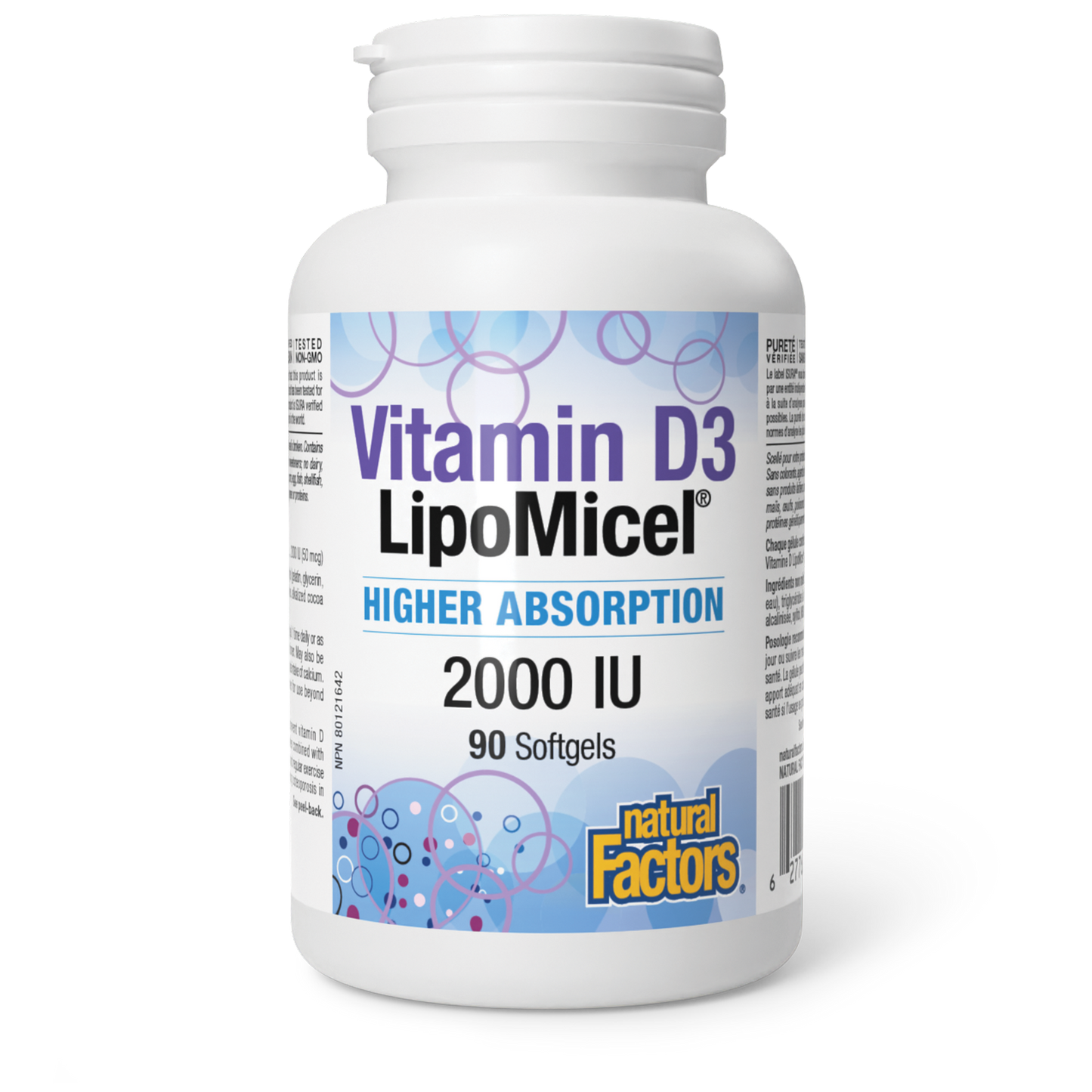 Natural Factors Vitamin D3 LipoMicel® 2000 IU 90 Softgels