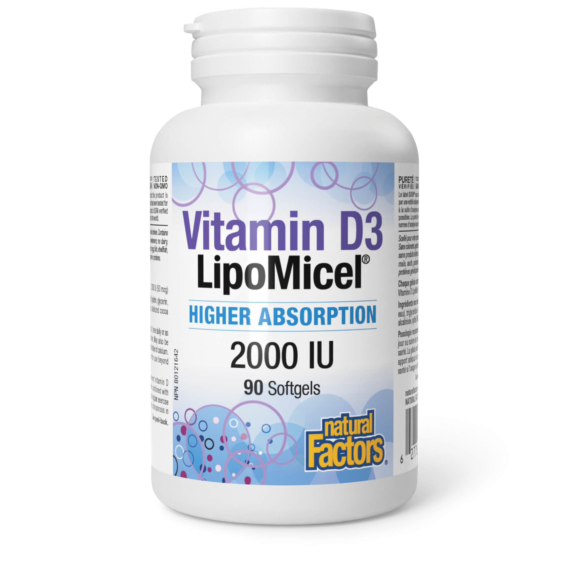 Natural Factors Vitamin D3 LipoMicel® 2000 IU 90 Softgels