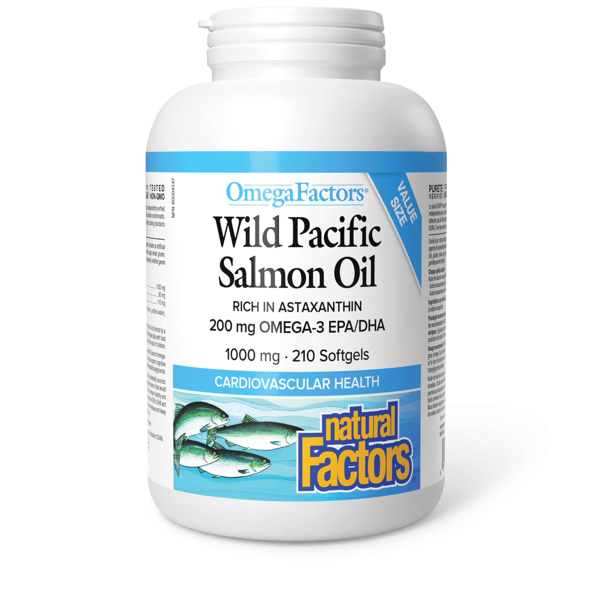 Natural Factors Wild Pacific Salmon Oil RICH IN ASTAXANTHIN 1000 mg 210 Softgels