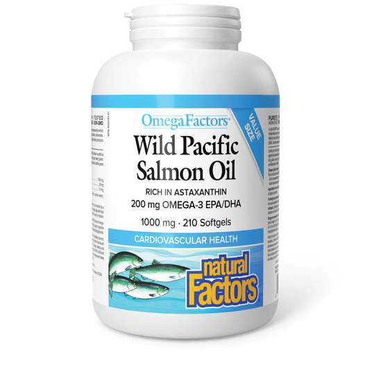 Natural Factors Wild Pacific Salmon Oil RICH IN ASTAXANTHIN 1000 mg 210 Softgels