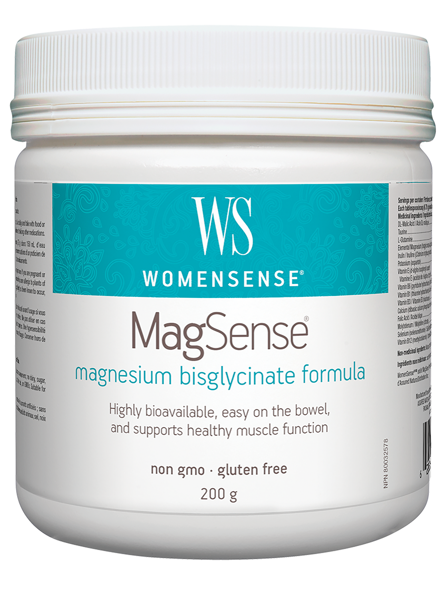 WomenSense® MagSense® magnesium bisglycinate formula 200 g Powder