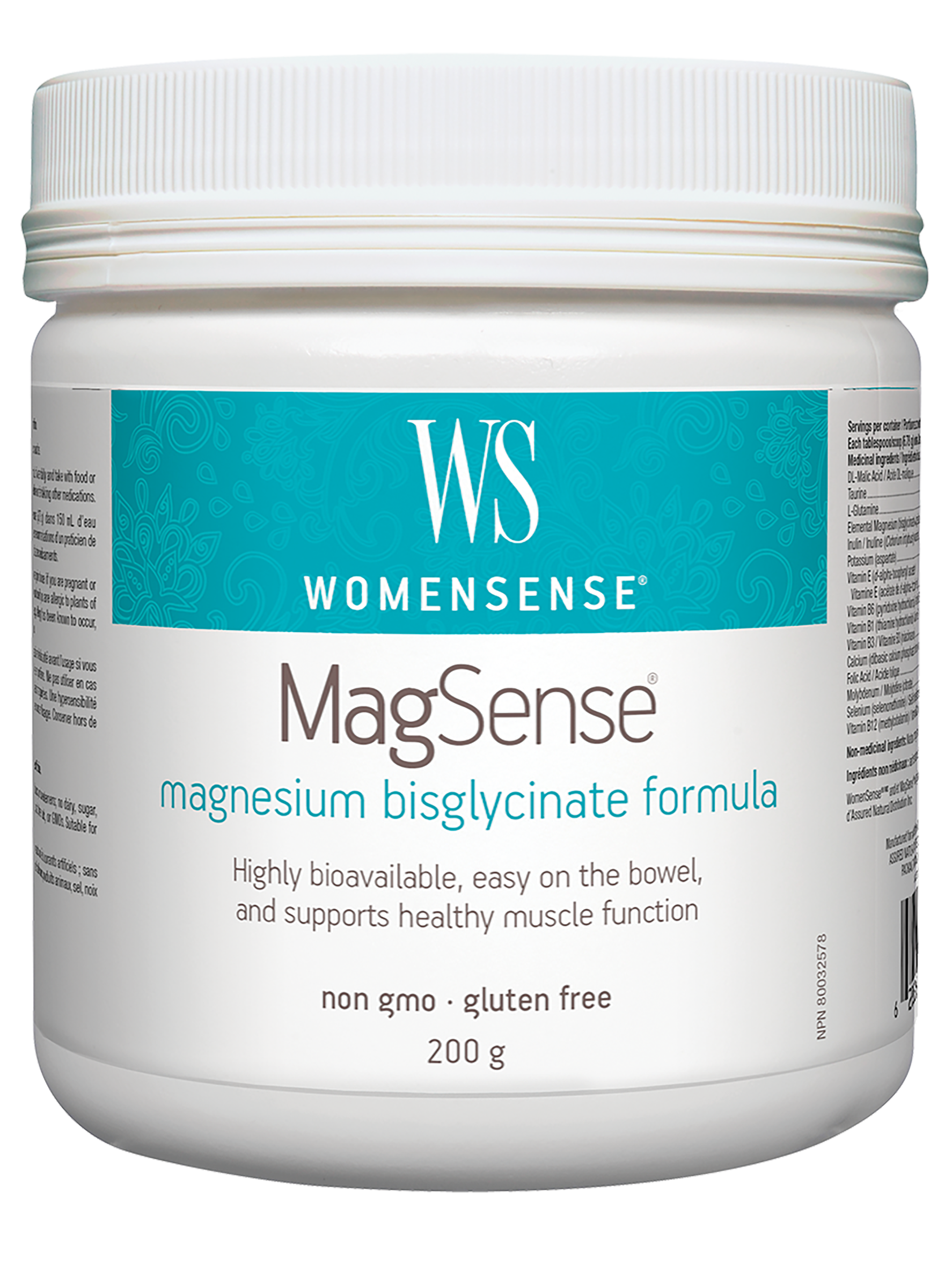 WomenSense® MagSense® magnesium bisglycinate formula 200 g Powder