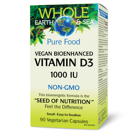Whole Earth & Sea® Vegan Bioenhanced Vitamin D3 1000 IU 90 Vegetarian Capsules