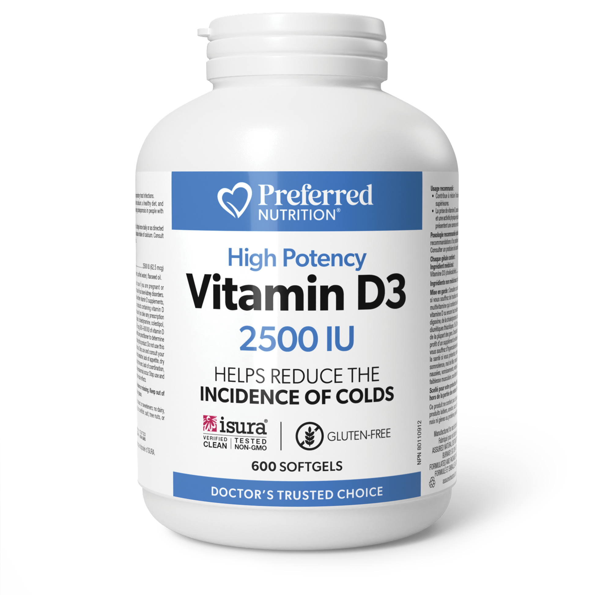 Preferred Nutrition® Vitamin D3 2500 IU 600 Softgels