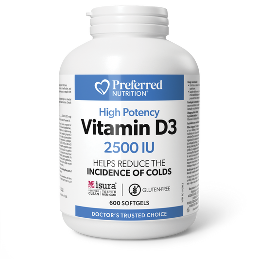 Preferred Nutrition® Vitamin D3 2500 IU 600 Softgels