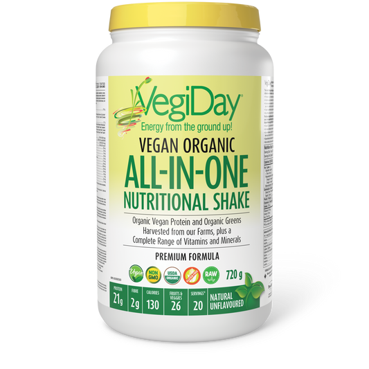 VegiDay® VegiDay® Vegan Organic All in One Nutritional Shake 720 g Powder Natural Unflavored