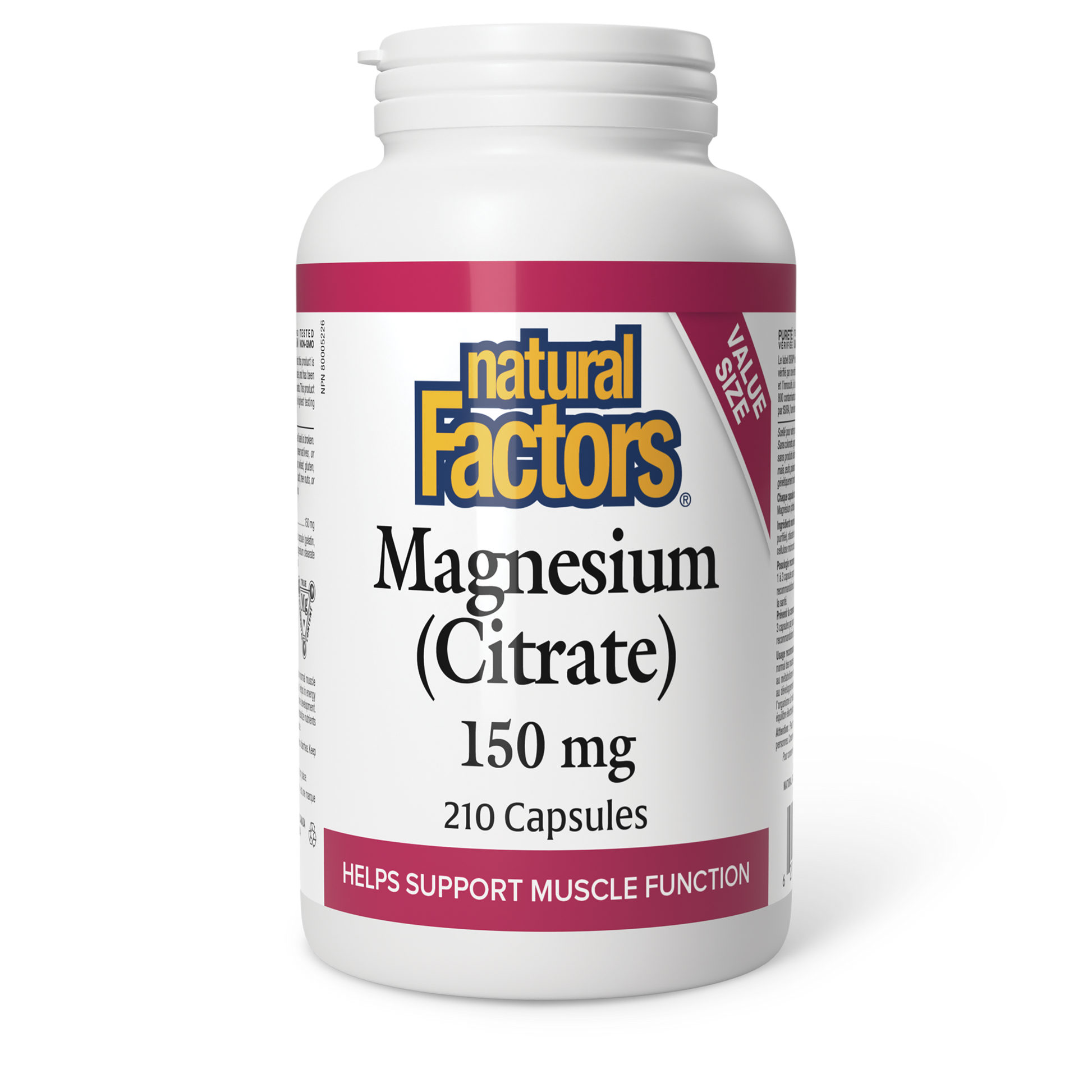 Natural Factors Magnesium (Citrate) 150 mg 210 Capsules