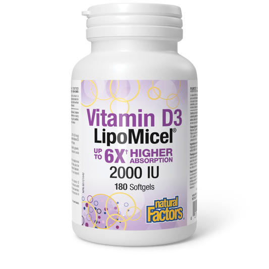 Natural Factors Vitamin D3 LipoMicel® 2000 IU 180 Softgels