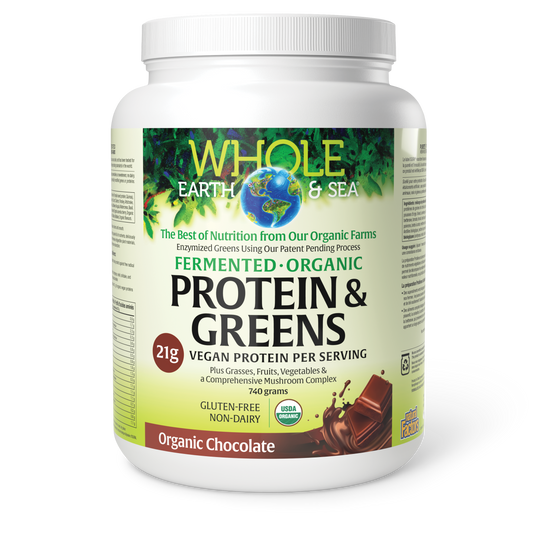 Whole Earth & Sea® Fermented Organic Protein & Greens 740 g Powder Organic Chocolate