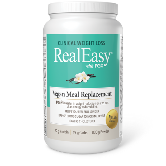 Natural Factors RealEasy™ with PGX® Vegan Meal Replacement 830 g Powder Vanilla Flavour