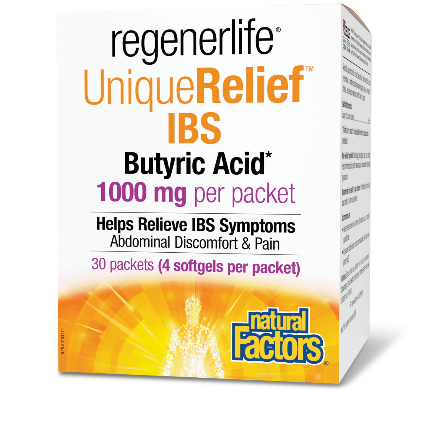 Natural Factors UniqueRelief™ IBS Butyric Acid 1000 mg 30 Packets