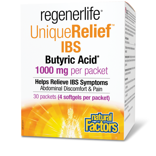 Natural Factors UniqueRelief™ IBS Butyric Acid 1000 mg 30 Packets