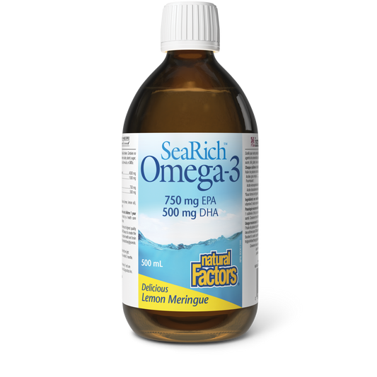 Natural Factors Omega-3 750 mg EPA / 500 mg DHA 500 mL Liquid Lemon Meringue
