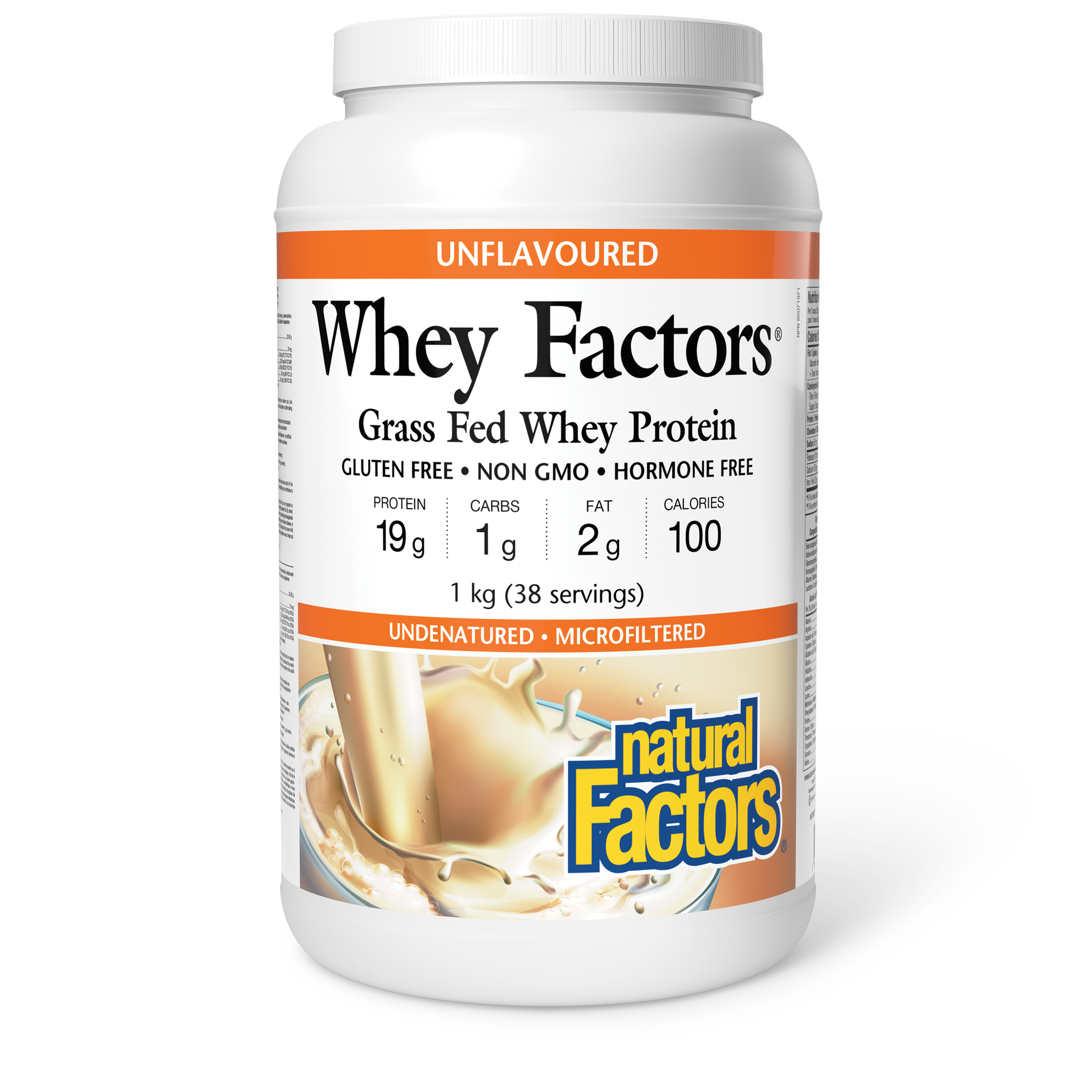 Natural Factors Whey Factors® 100% Natural Whey Protein 1 kg Powder Unflavoured