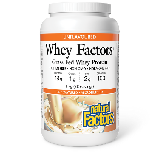 Natural Factors Whey Factors® 100% Natural Whey Protein 1 kg Powder Unflavoured