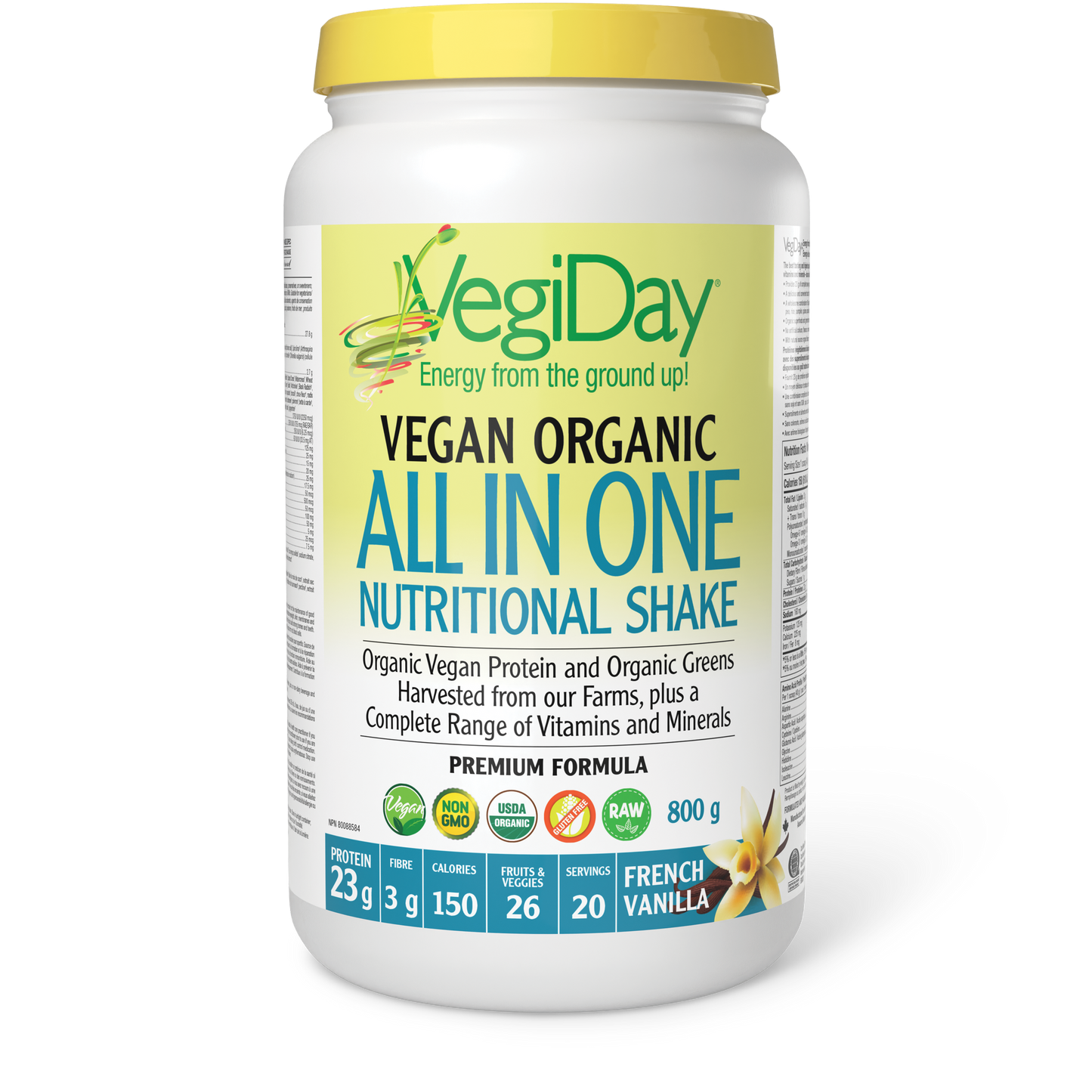 VegiDay® VegiDay® Vegan Organic All in One Nutritional Shake 800 g Powder French Vanilla