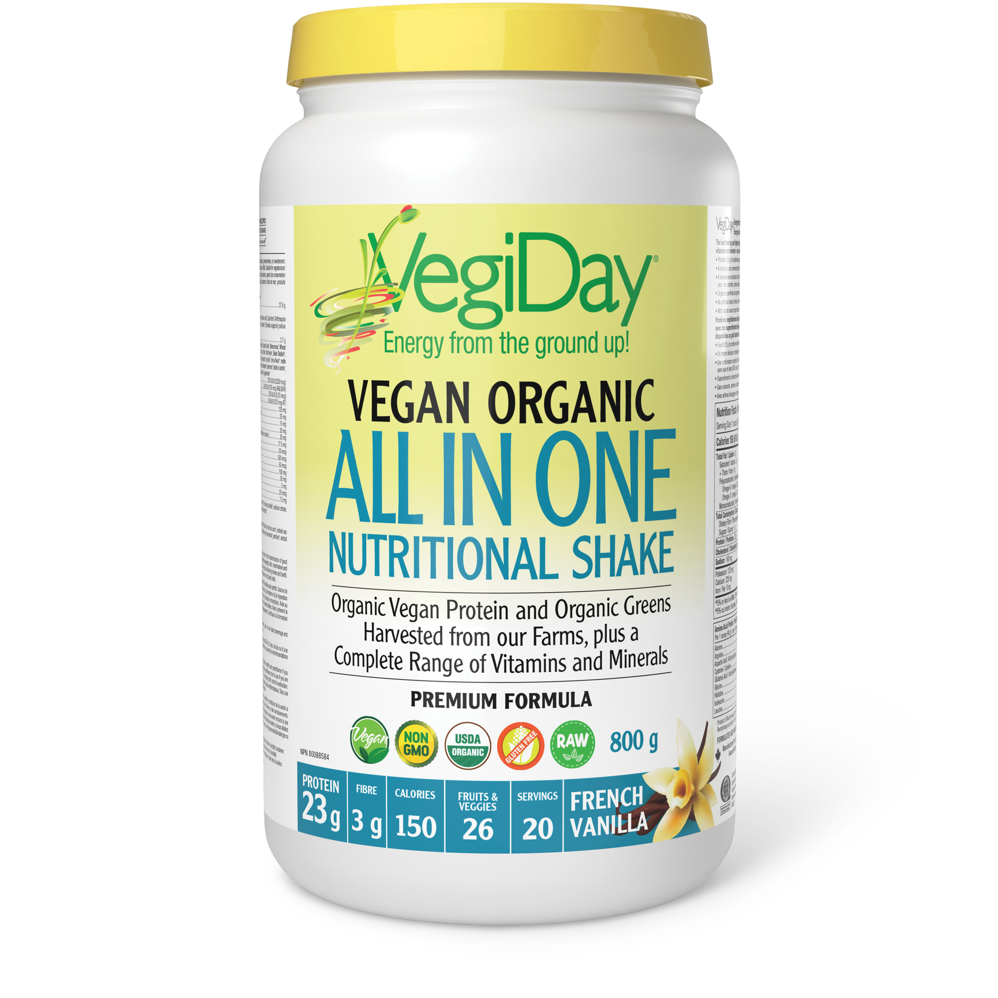 VegiDay® VegiDay® Vegan Organic All in One Nutritional Shake 800 g Powder French Vanilla