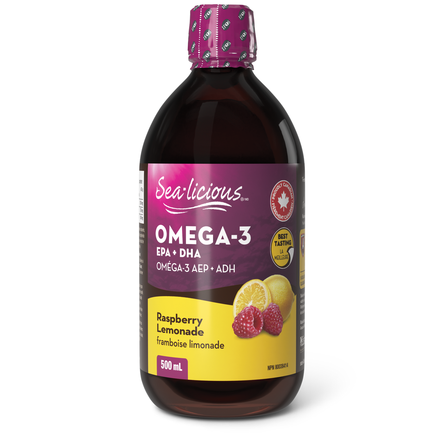 Sea-licious® Omega-3 EPA + DHA 500 mL Liquid Raspberry Lemonade