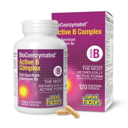 BioCoenzymated Active B Complex BioCoenzymated™, 120 Vegetarian Capsules - Natural Factors
