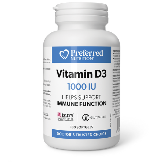 Preferred Nutrition® Vitamin D3 1000 IU 180 Softgels