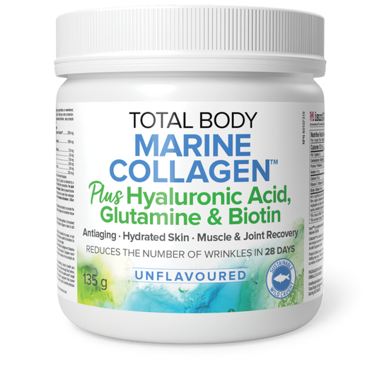 Total Body Collagen Total Body Marine Collagen Plus Hyaluronic Acid, Glutamine & Biotin Antiaging ∙ Hydrated Skin 2000 mg 135 g Powder Unflavoured