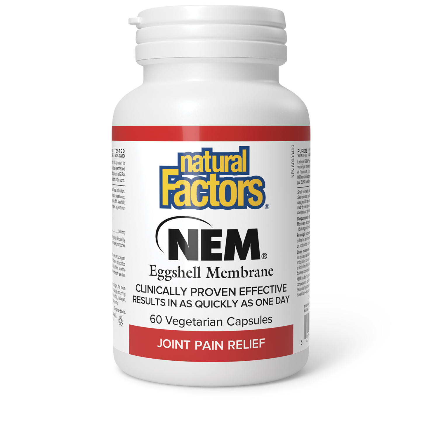 Natural Factors NEM® Eggshell Membrane 500 mg 60 Vegetarian Capsules