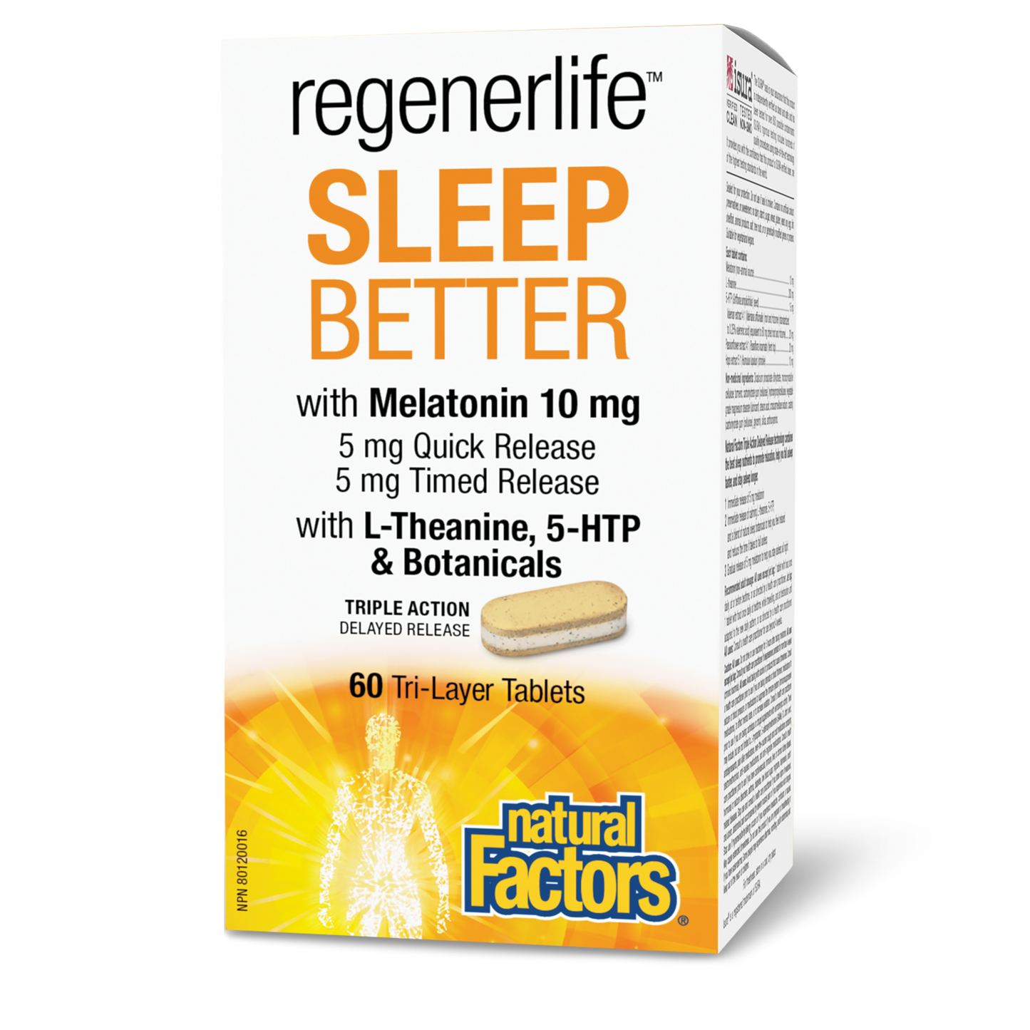 Natural Factors Sleep Better 60 Tri-Layer Tablets