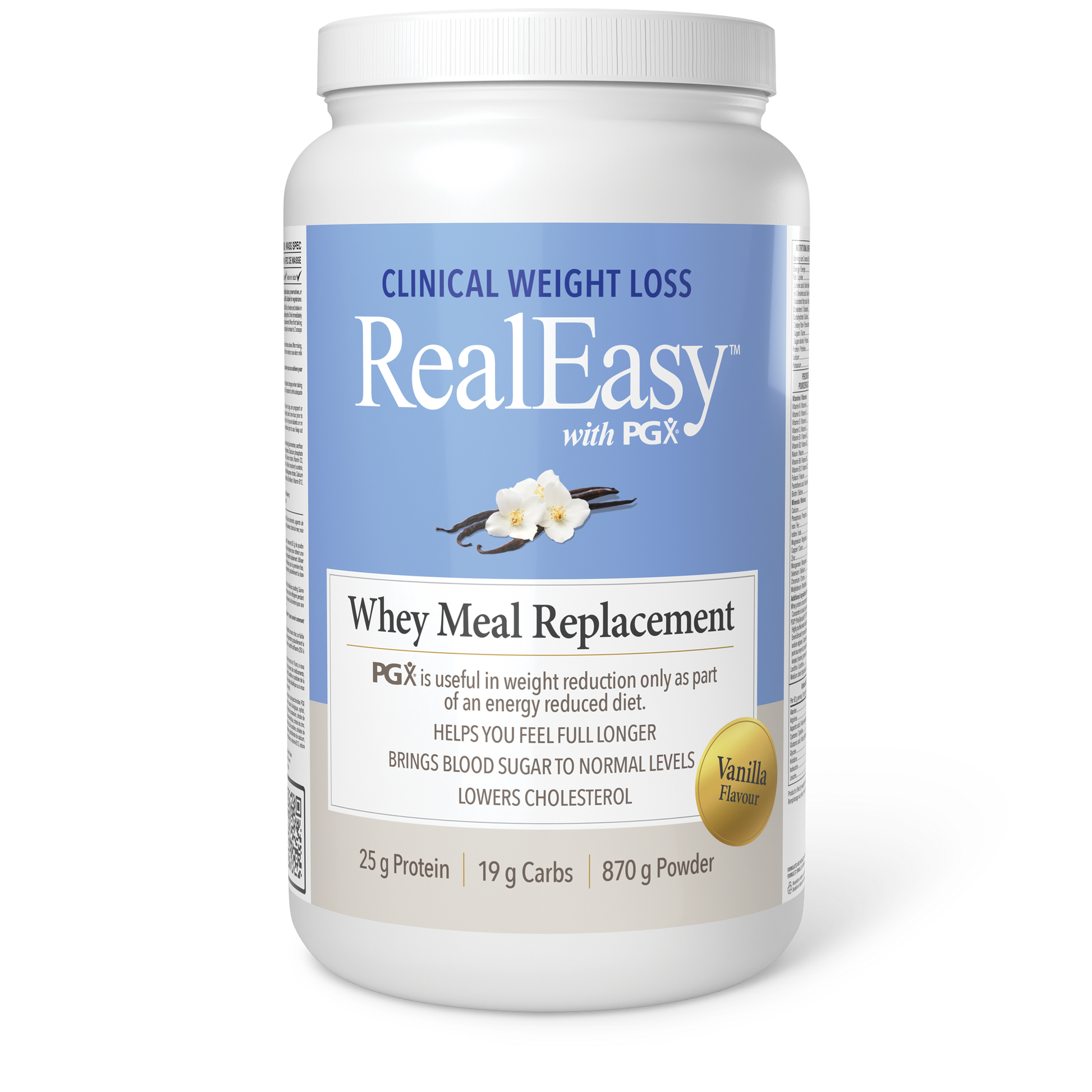 Natural Factors RealEasy™ with PGX® Whey Meal Replacement 870 g Powder Vanilla