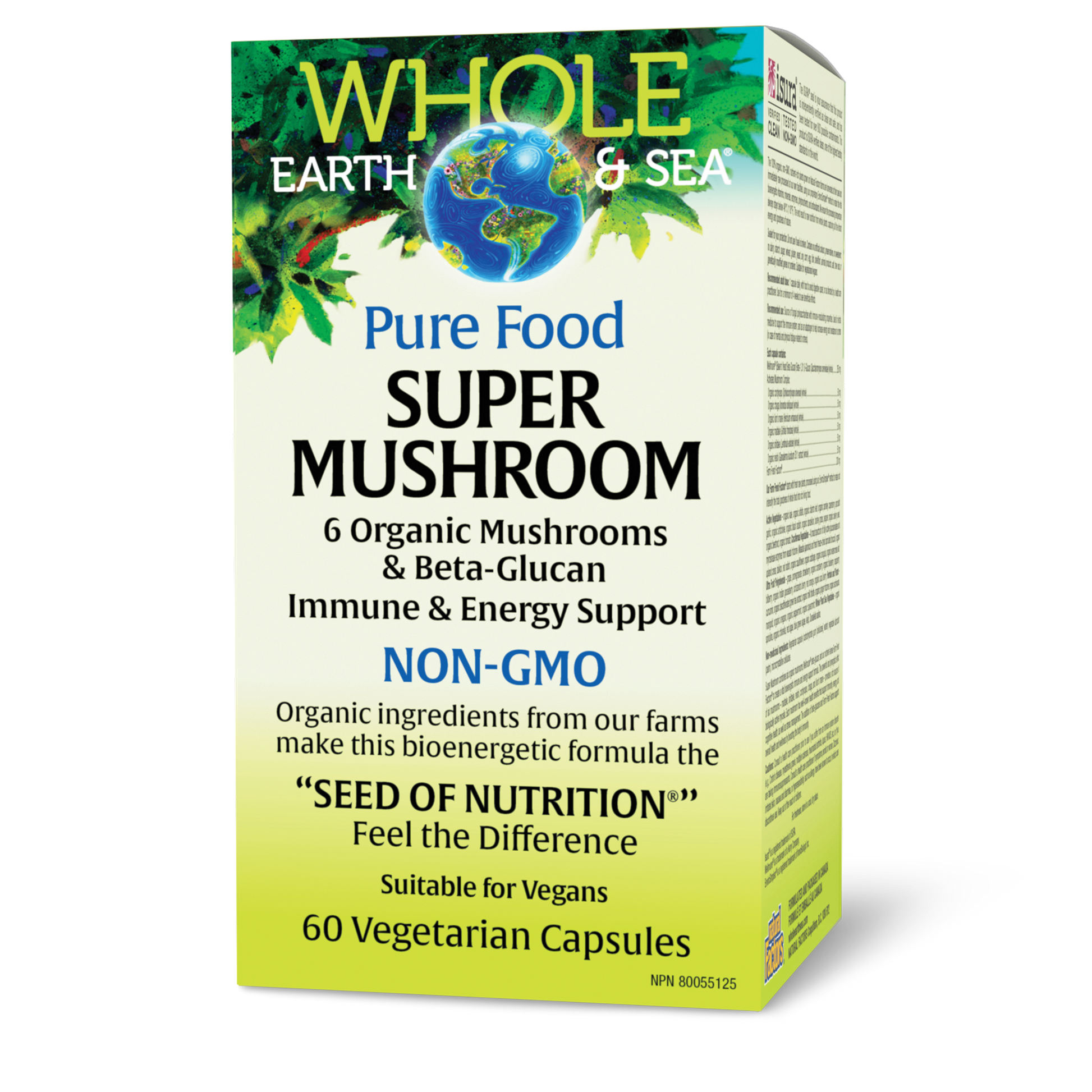 Whole Earth & Sea® Super Mushroom, Whole Earth & Sea® 6 Organic Mushrooms & Beta-Glucan 60 Vegetarian Capsules