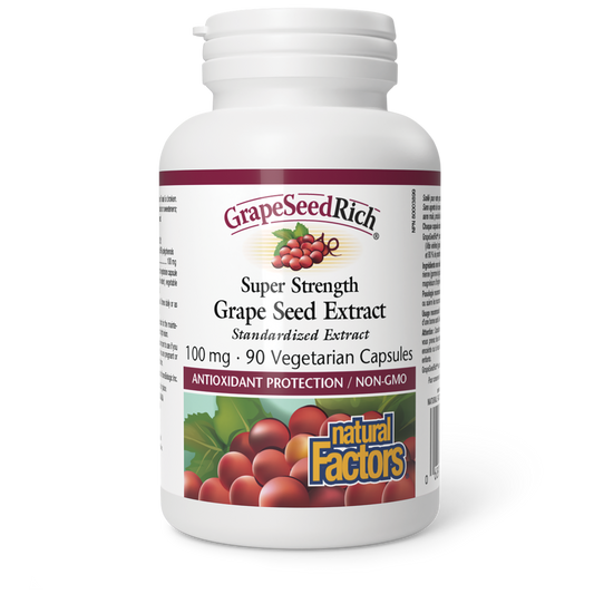 Natural Factors GrapeSeedRich® Super Strength Grape Seed Extract 100 mg 90 Vegetarian Capsules