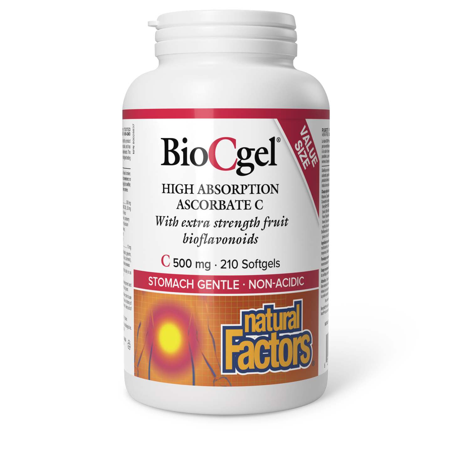 Natural Factors BioCgel High Absorption Ascorbate C 500 mg 210 Softgels