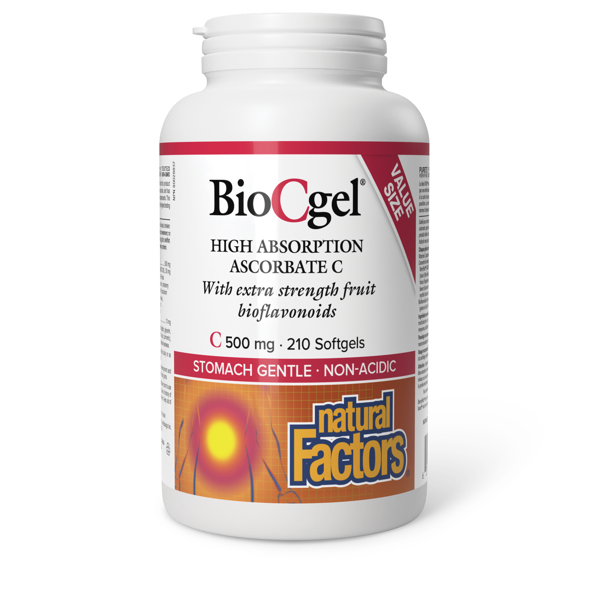 Natural Factors BioCgel High Absorption Ascorbate C 500 mg 210 Softgels