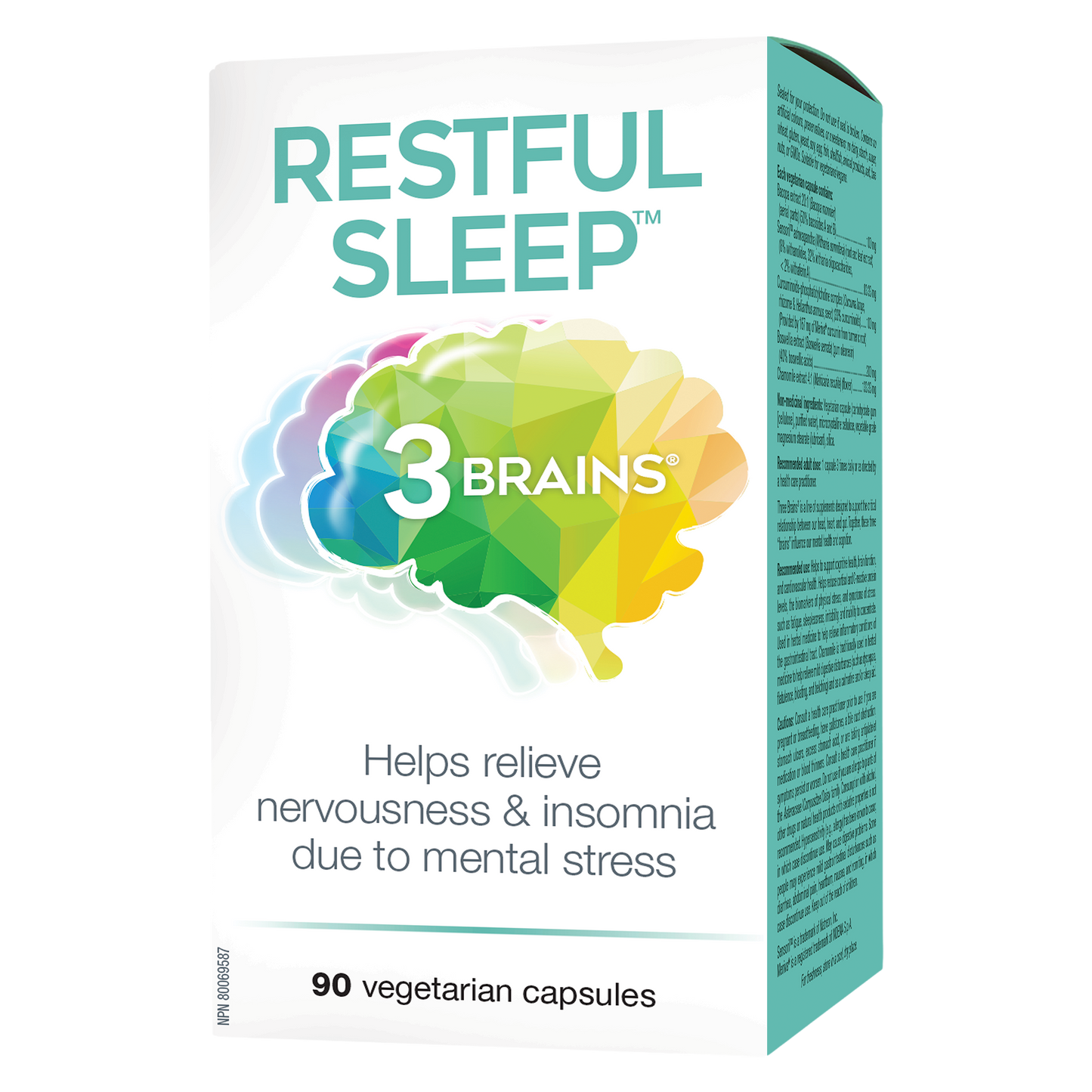 3 Brains® Restful Sleep™ 90 Vegetarian Capsules