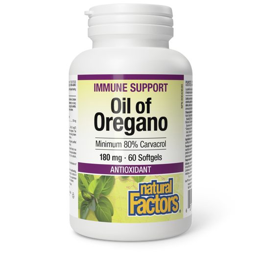 Natural Factors Oil of Oregano 180 mg 60 Softgels