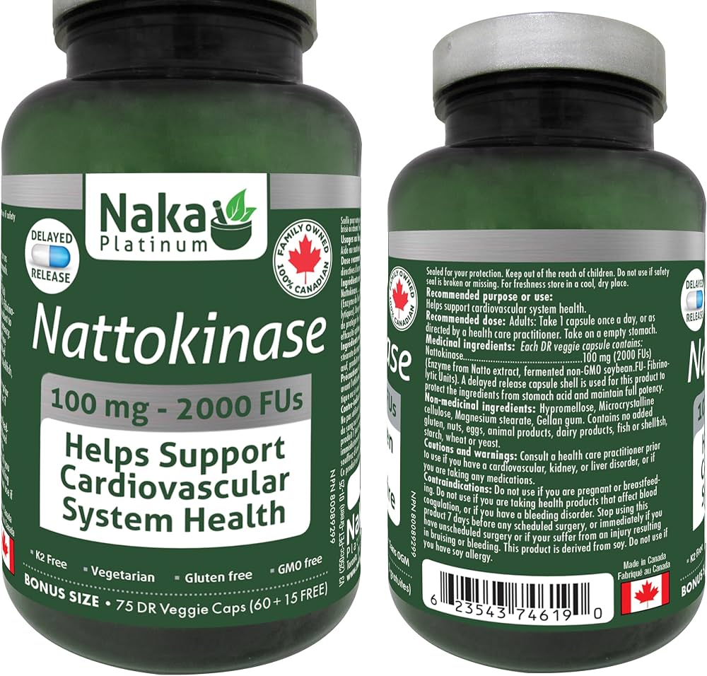 NAKA Nattokinase – Bonus Size 75 caps (60 +15free)