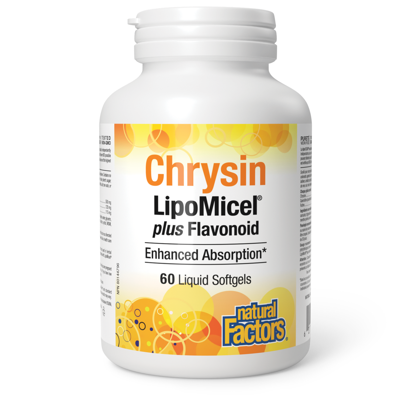 Natural Factors Chrysin LipoMicel® 60 Softgels