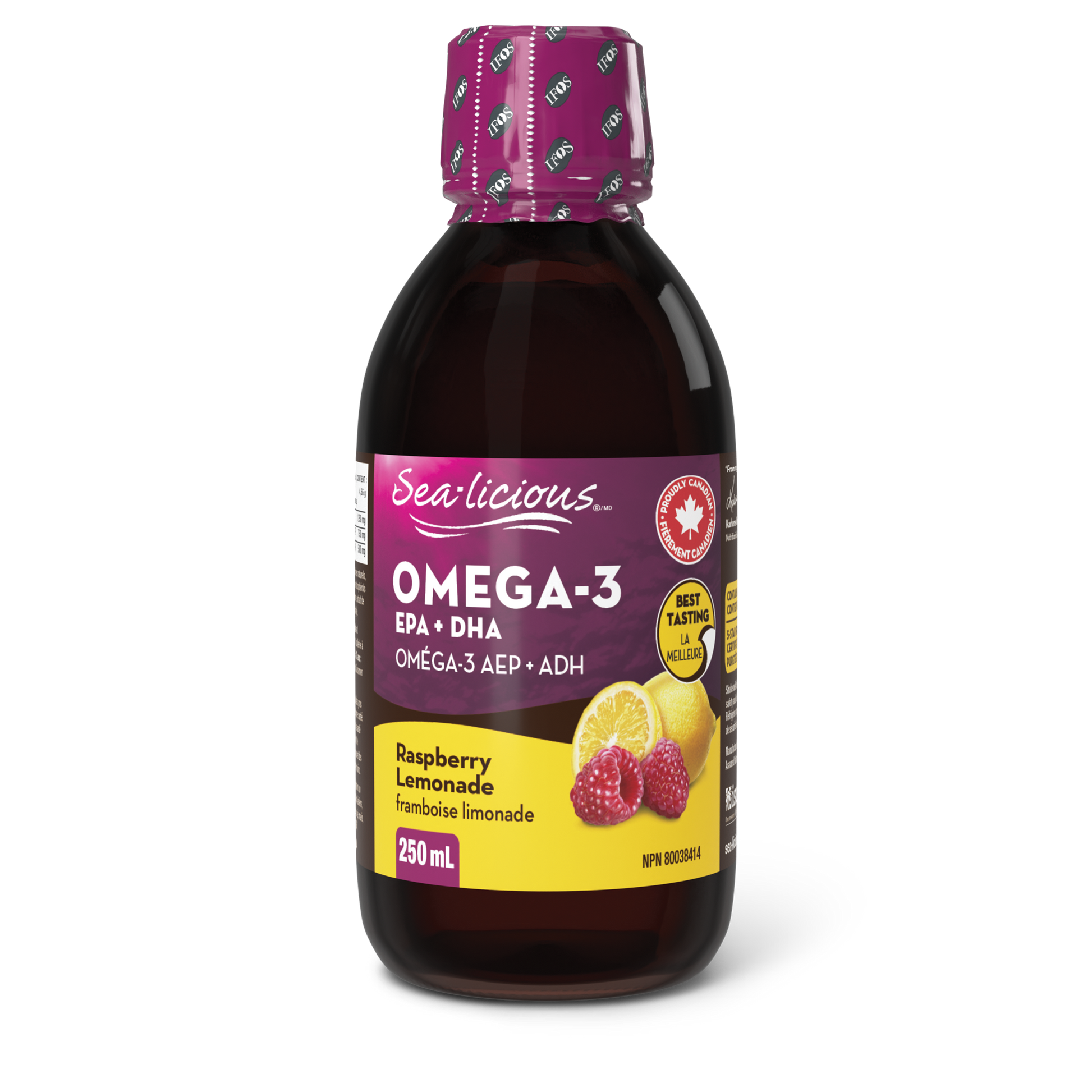 Sea-licious® Omega-3 EPA + DHA 250 mL Liquid Raspberry Lemonade