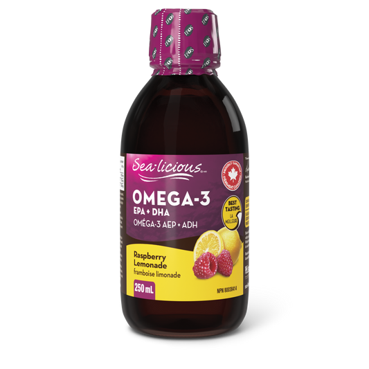 Sea-licious® Omega-3 EPA + DHA 250 mL Liquid Raspberry Lemonade